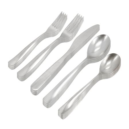 Gibson Home Hulton 20 Piece Stainless Steel Flatware Set in Silver