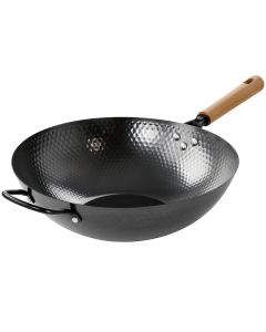 Oster Bressler 13.5in Nonstick Carbon Steel Wok with Wooden Handle