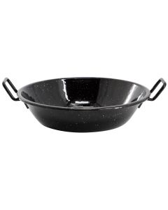 Oster Castillo 9.5 Inch Enameled Steel Paella Pan in Speckled Black