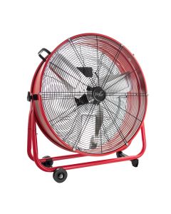 Vie Air 24 Inch Commercial Floor Drum Fan in Red